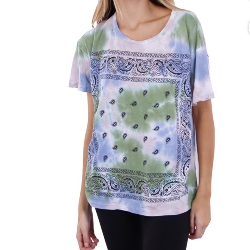 Anthropologie Maronie Womens Tie-Dye Printed T-Shirt